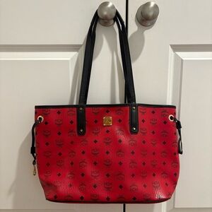 MCM Red and Black Women's Tote Bag